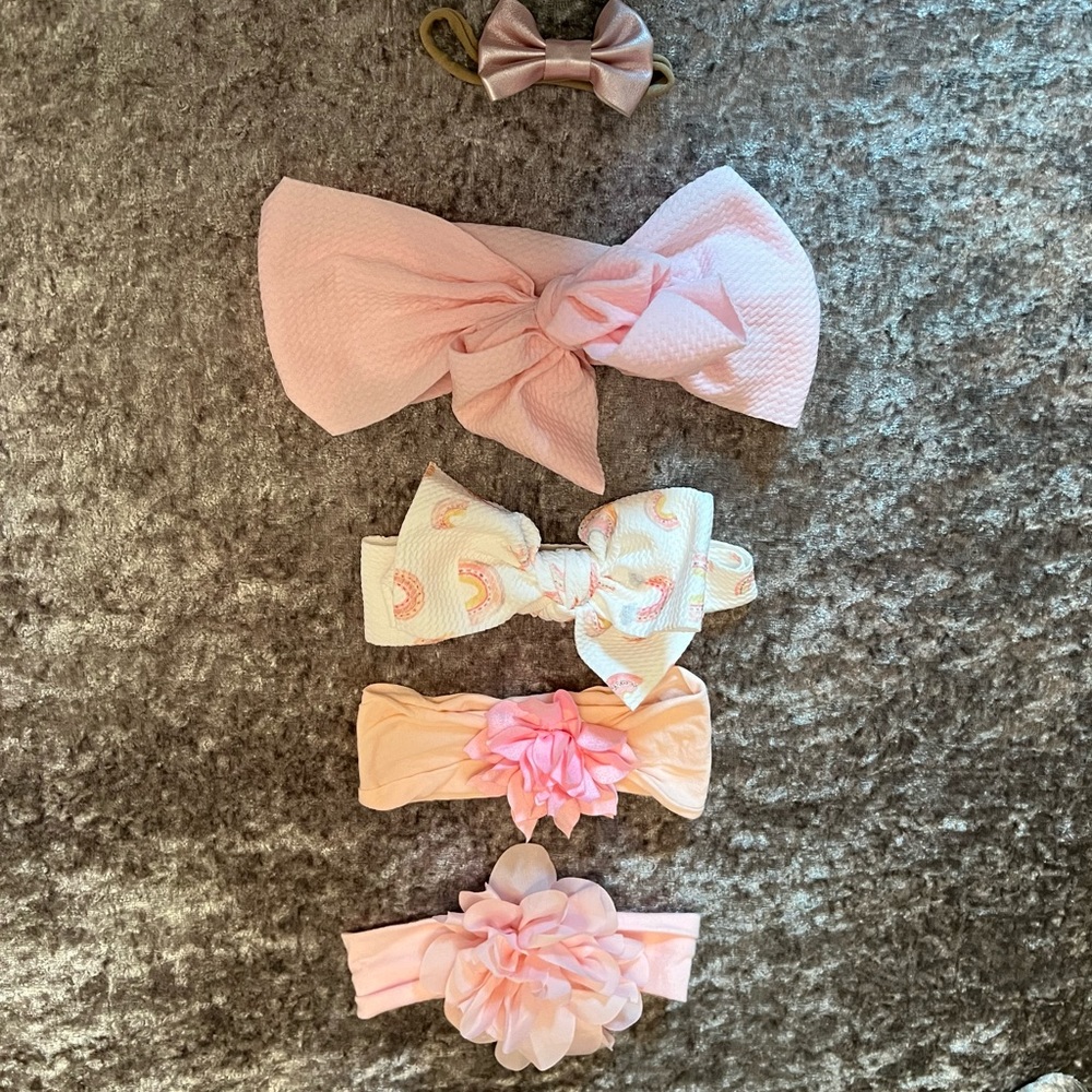 5 Assorted girls baby/ toddler headbands